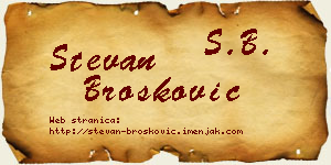 Stevan Brošković vizit kartica